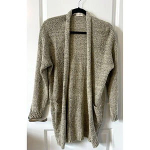 Altar’d State Beige Cream Soft Marled Long Open Cardigan Pockets Size S/M knit